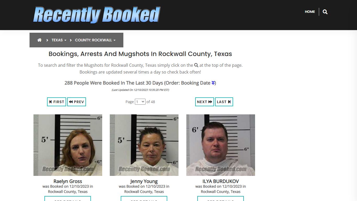Recent bookings, Arrests, Mugshots in Rockwall County, Texas