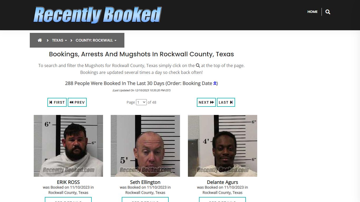 Recent bookings, Arrests, Mugshots in Rockwall County, Texas